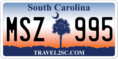 SC license plate MSZ995