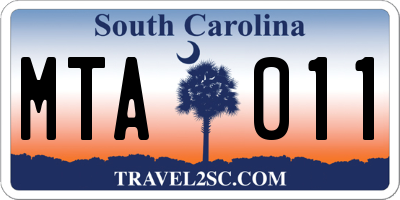 SC license plate MTA011