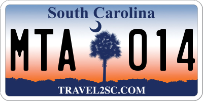 SC license plate MTA014