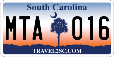 SC license plate MTA016