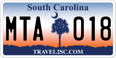 SC license plate MTA018