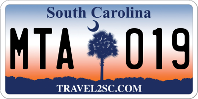 SC license plate MTA019