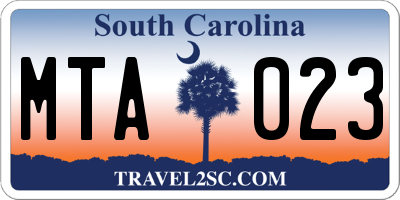 SC license plate MTA023