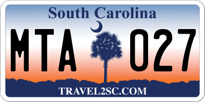 SC license plate MTA027