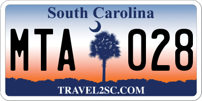 SC license plate MTA028