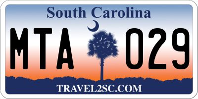 SC license plate MTA029