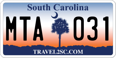 SC license plate MTA031