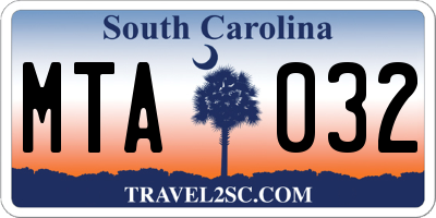 SC license plate MTA032