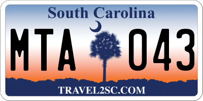 SC license plate MTA043