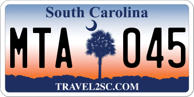 SC license plate MTA045