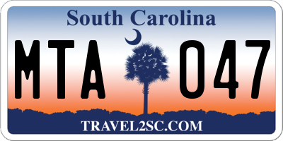 SC license plate MTA047