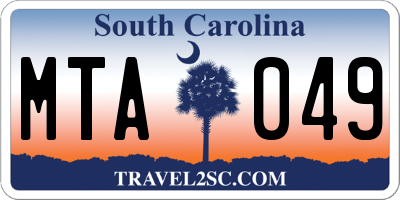 SC license plate MTA049