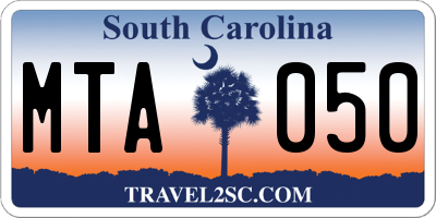 SC license plate MTA050