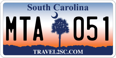 SC license plate MTA051