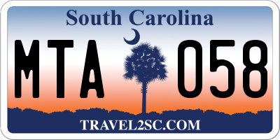 SC license plate MTA058