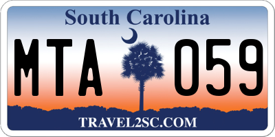 SC license plate MTA059