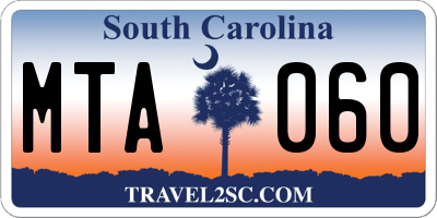 SC license plate MTA060