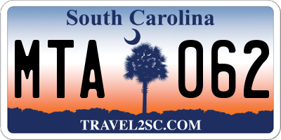 SC license plate MTA062