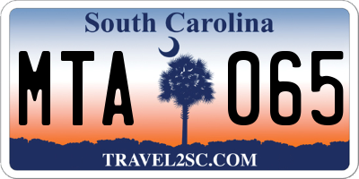 SC license plate MTA065
