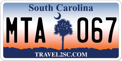 SC license plate MTA067
