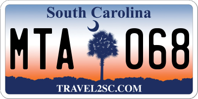 SC license plate MTA068