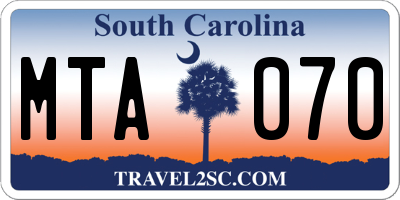 SC license plate MTA070