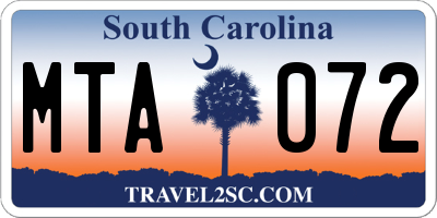 SC license plate MTA072