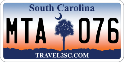 SC license plate MTA076