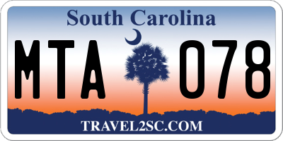 SC license plate MTA078