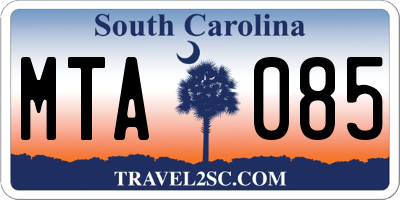 SC license plate MTA085