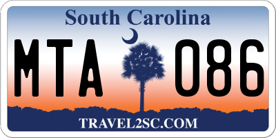 SC license plate MTA086