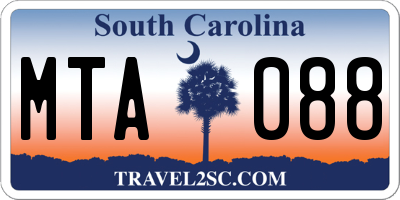SC license plate MTA088