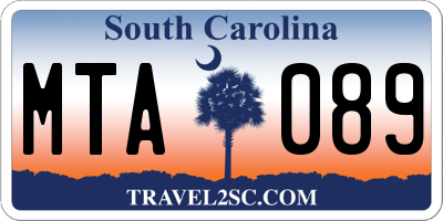 SC license plate MTA089
