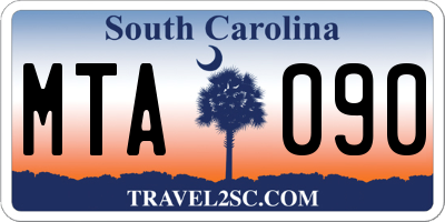 SC license plate MTA090