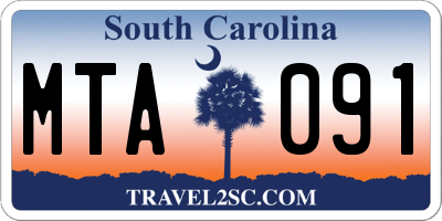 SC license plate MTA091