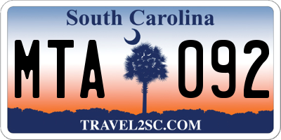 SC license plate MTA092