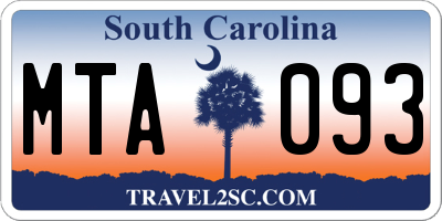 SC license plate MTA093