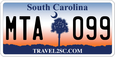 SC license plate MTA099