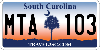 SC license plate MTA103