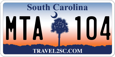 SC license plate MTA104