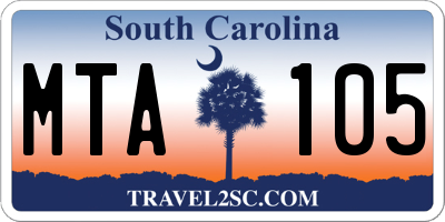 SC license plate MTA105