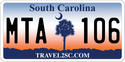 SC license plate MTA106