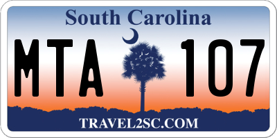 SC license plate MTA107