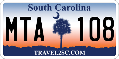 SC license plate MTA108
