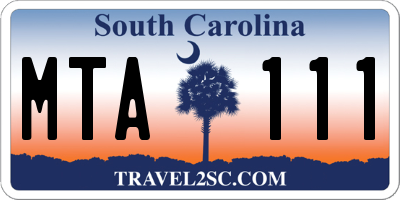SC license plate MTA111