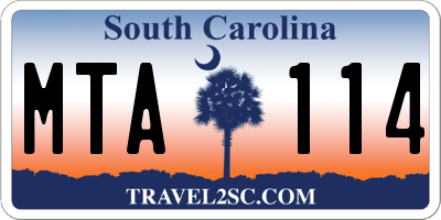 SC license plate MTA114