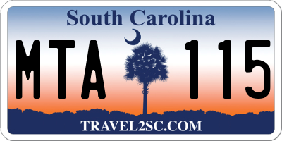 SC license plate MTA115