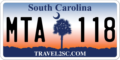 SC license plate MTA118