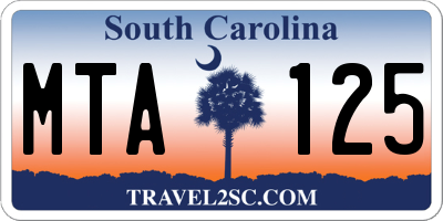 SC license plate MTA125