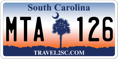 SC license plate MTA126